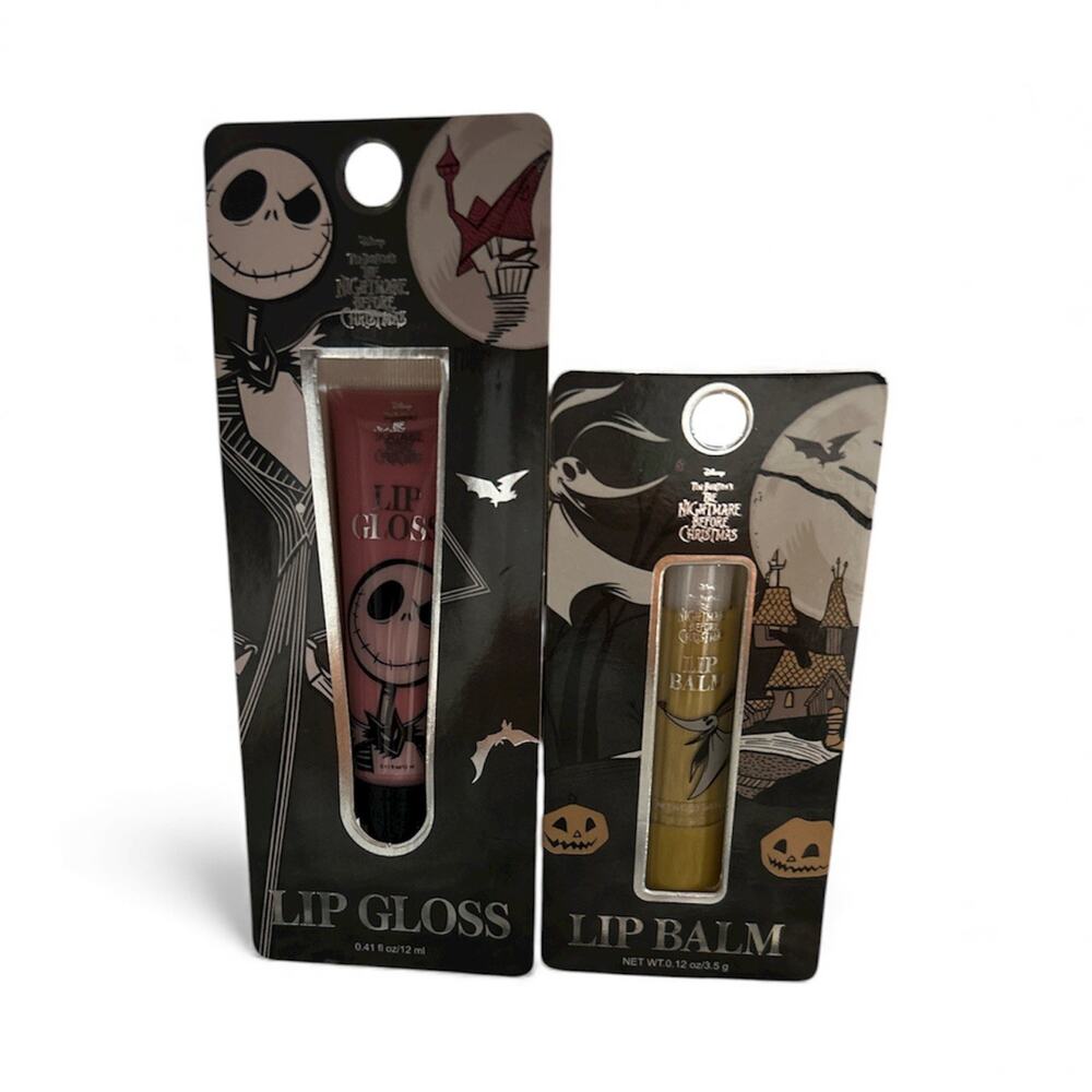 2 pack Disney the Nightmare Before Christmas Lip Gloss Lip Balm Set TIKTOK VIRAL